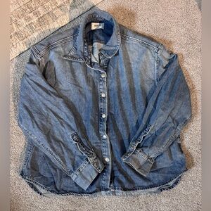 Agolde Blue Denim Button-Up Shirt